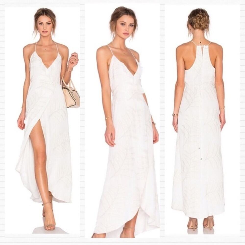LOVER + FRIENDS‎ White Wrap Tie Maxi Dress